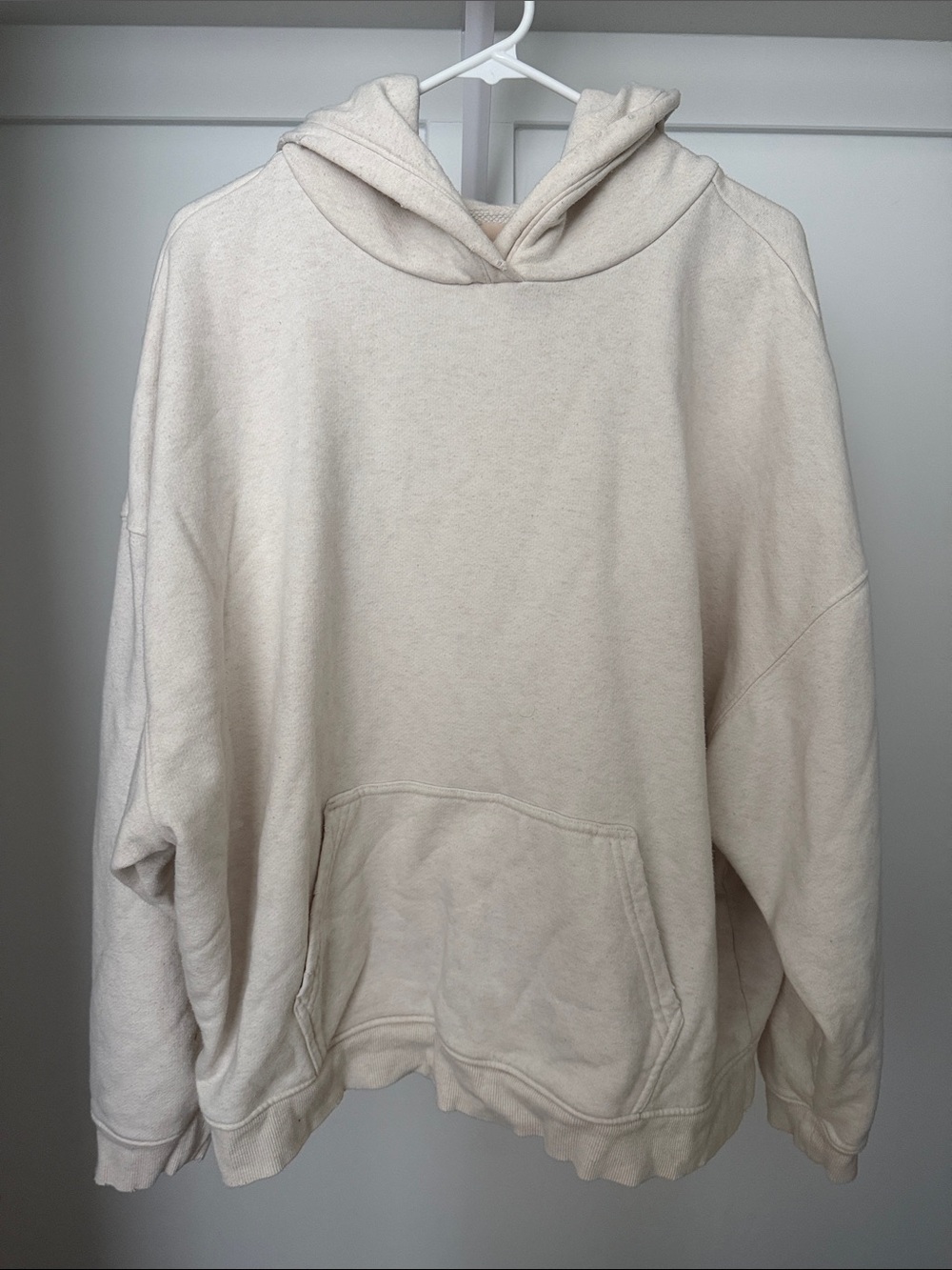 nuuds Neutral Cream Knit Hooded Pullover